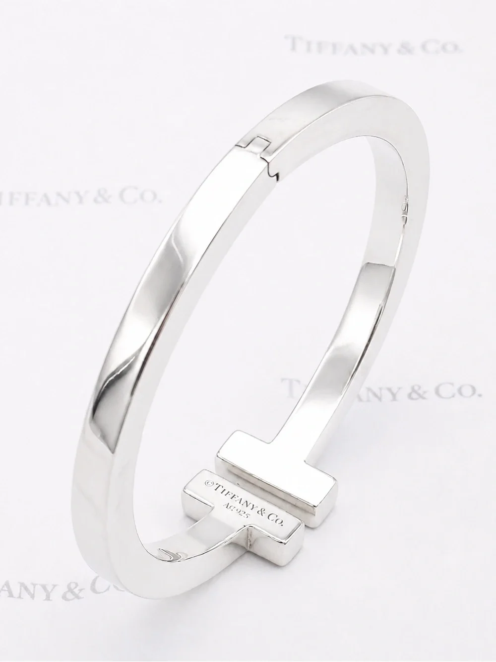 Tiffany & Co. T Square Bracelet in Sterling Silver 925 Gift Pouch, Box & Bag - Picture 3 of 14